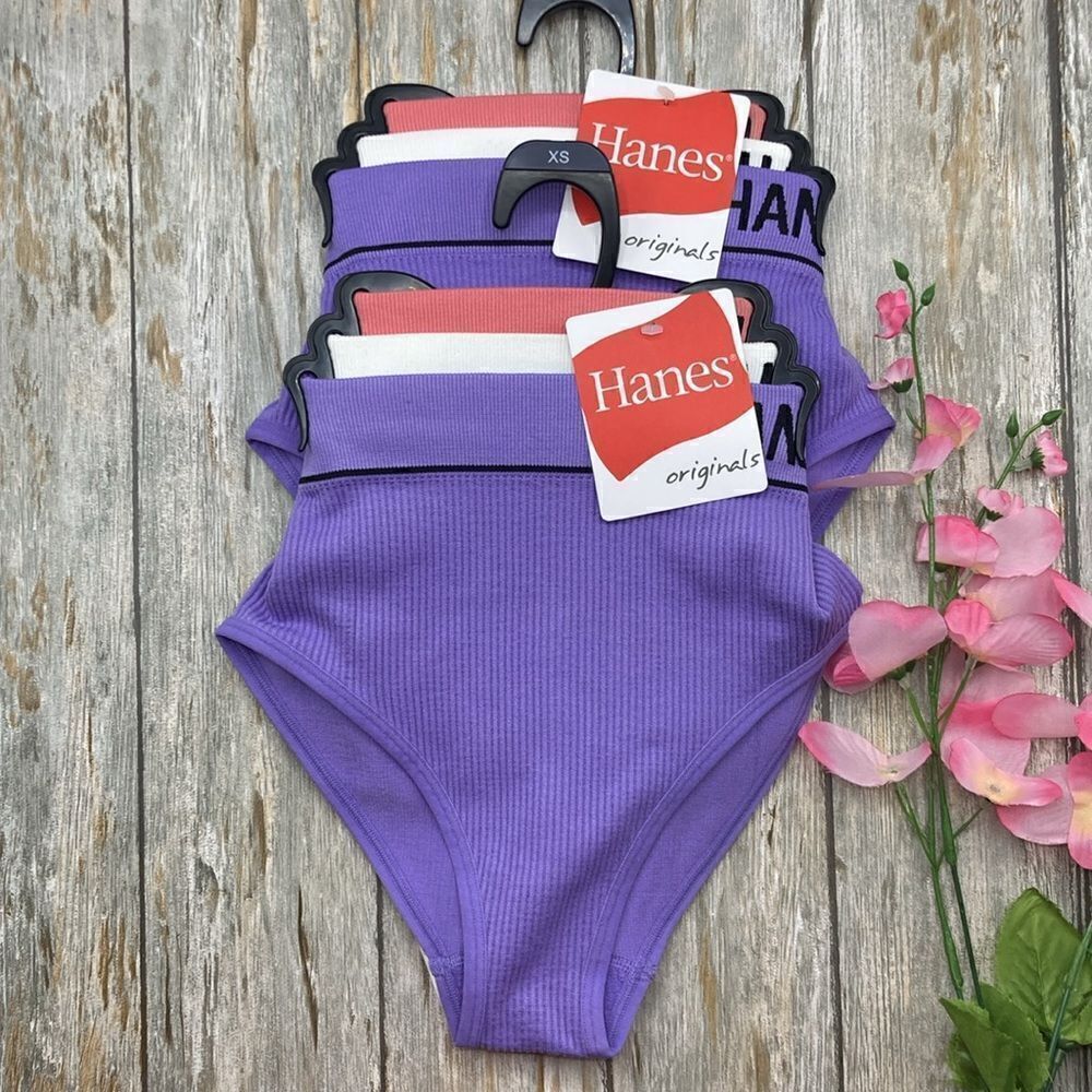 Women’s Seamless Rib Hi-Leg Bikini Underwea Panties 2, 3-Packs Size XS